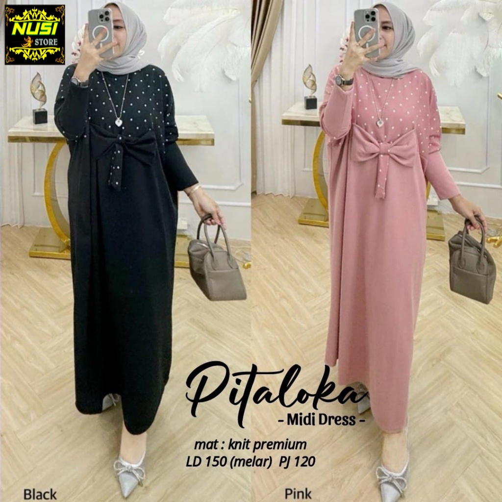 pitaloka midi dress super jumbo ld 150 dres pakaian baju longdress panjang kaos knit big size xxxl b