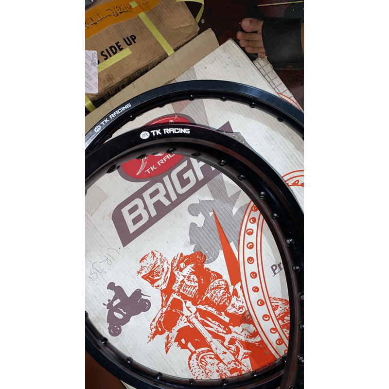 velg pelek TK racing original ring 18 dan 21 CRF KLX WR 155 lebar 215 dan 160 original 28Hole