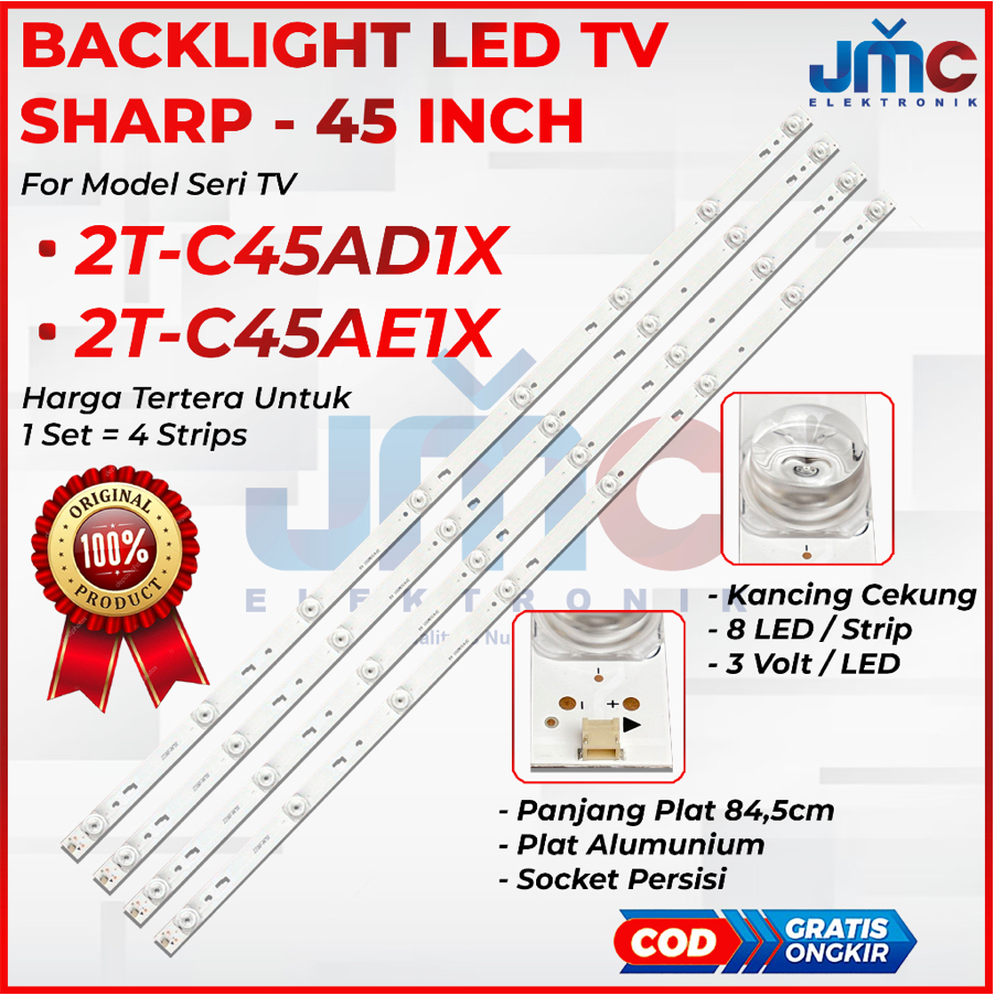 BACKLIGHT TV LED SHARP 45 INCH 2T-C45AD1X 2TC45AD1X 2T-C45AE1X 2TC45AE1X LAMPU BL SHARP 45 INCH