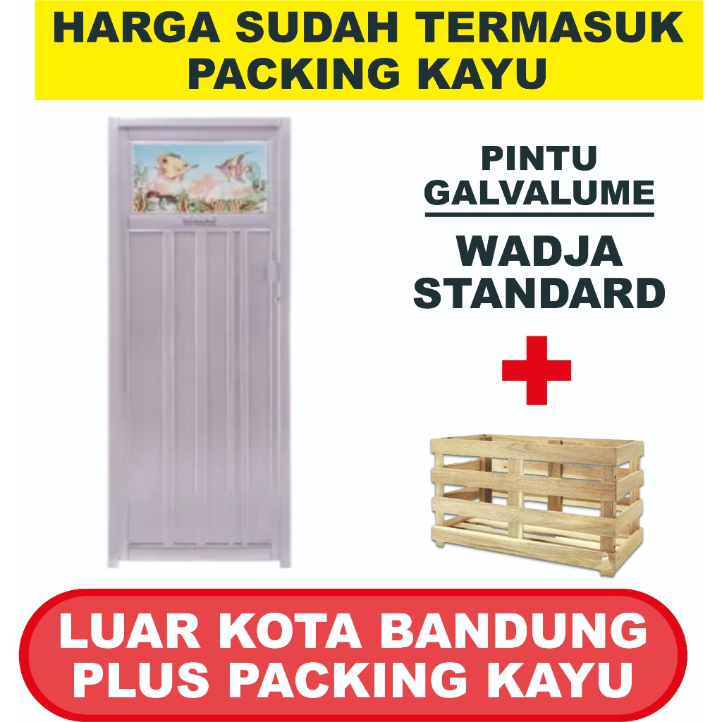 Pintu Kamar Mandi Galvalum Aluminium merk WADJA Tipe Standard KIRIM LUAR KOTA TERMASUK PACKING KAYU