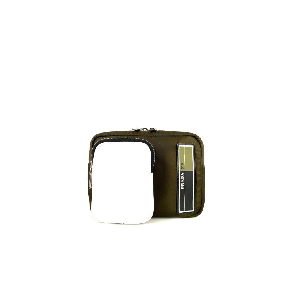 Prada Bag Zaino In Tessuto Pocket Green White Crossbody