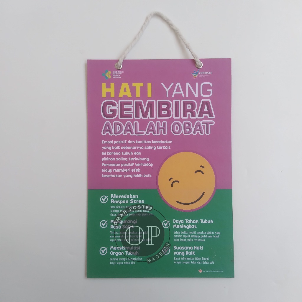 

Hard Poster Hati Yang Gembira Adalah Obat - Hard Poster Kesehatan - Apotek