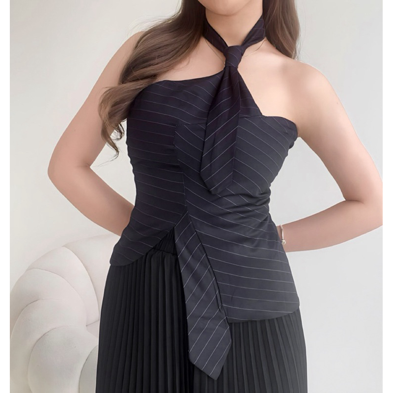 J'ADORE Fallon Asymmetrical Top - Tie Tube Top Atasan Dasi Wanita