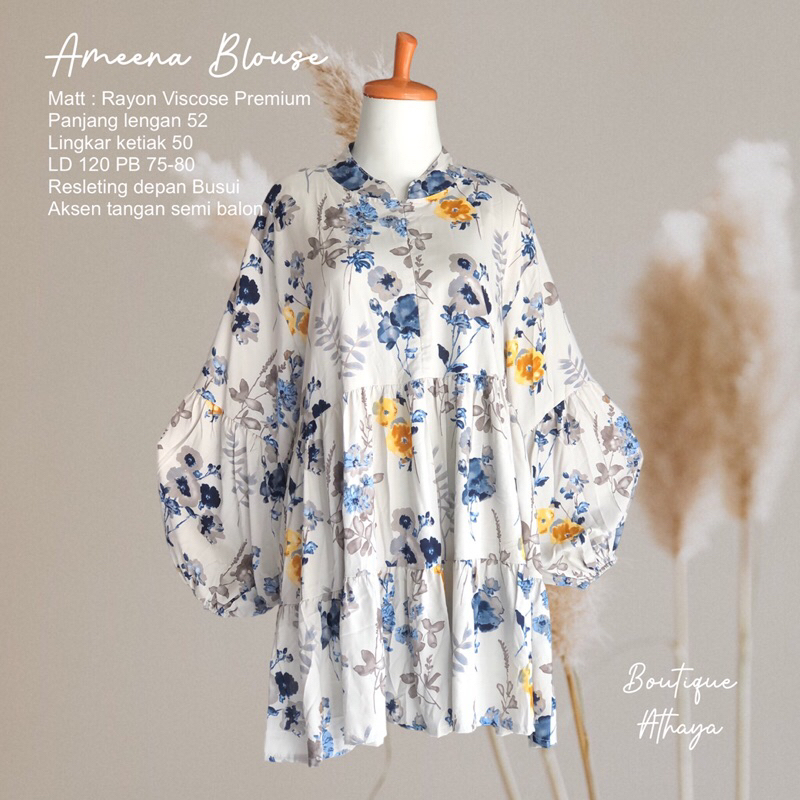 ATHAYA BLOUSE BABYDOLL ATASAN OVERSIZE WANITA
