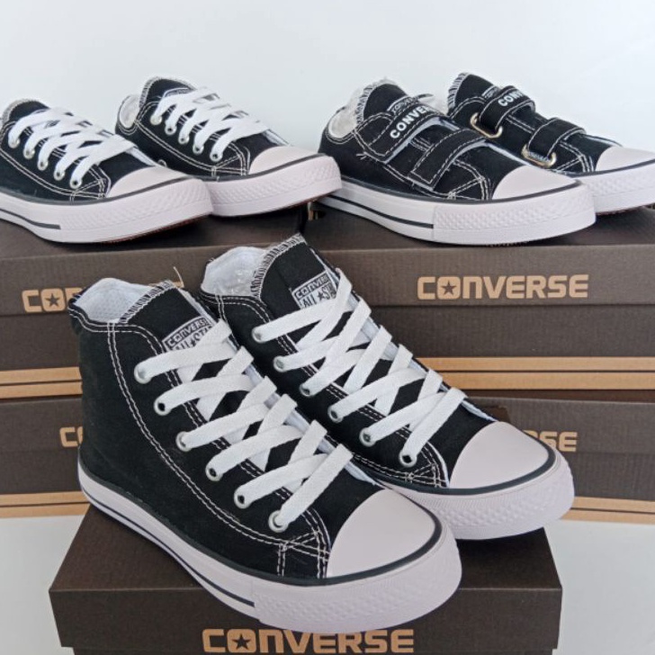 CMRP9981 Ready Stok GRADE ORIGINAL Sepatu Sekolah Anak Sepatu Converse Hitam Putih Sepatu All Star A