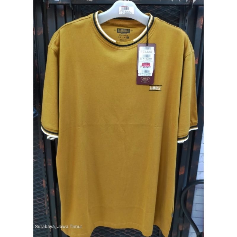 T-shirt kaos oblong pria Gabrielle jeans original mens BBHC280P0123XXL kaos santai kuning