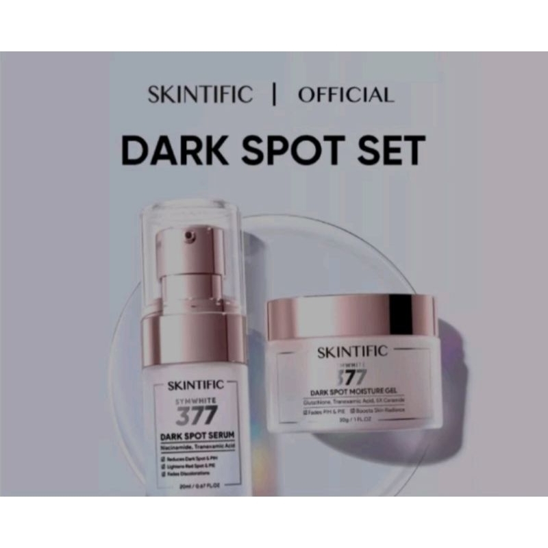 SKINTIFIC 2PCS Set Brightening & Anti Dark Spot Paket Skincare Symwhite 377 Serum + Symwhite 377 Moi