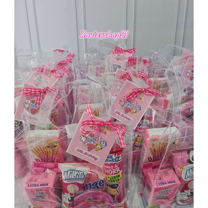 

SBYG3149 7.7 Paket Snack Tema Pink Premium Tas Mika (Free Card)