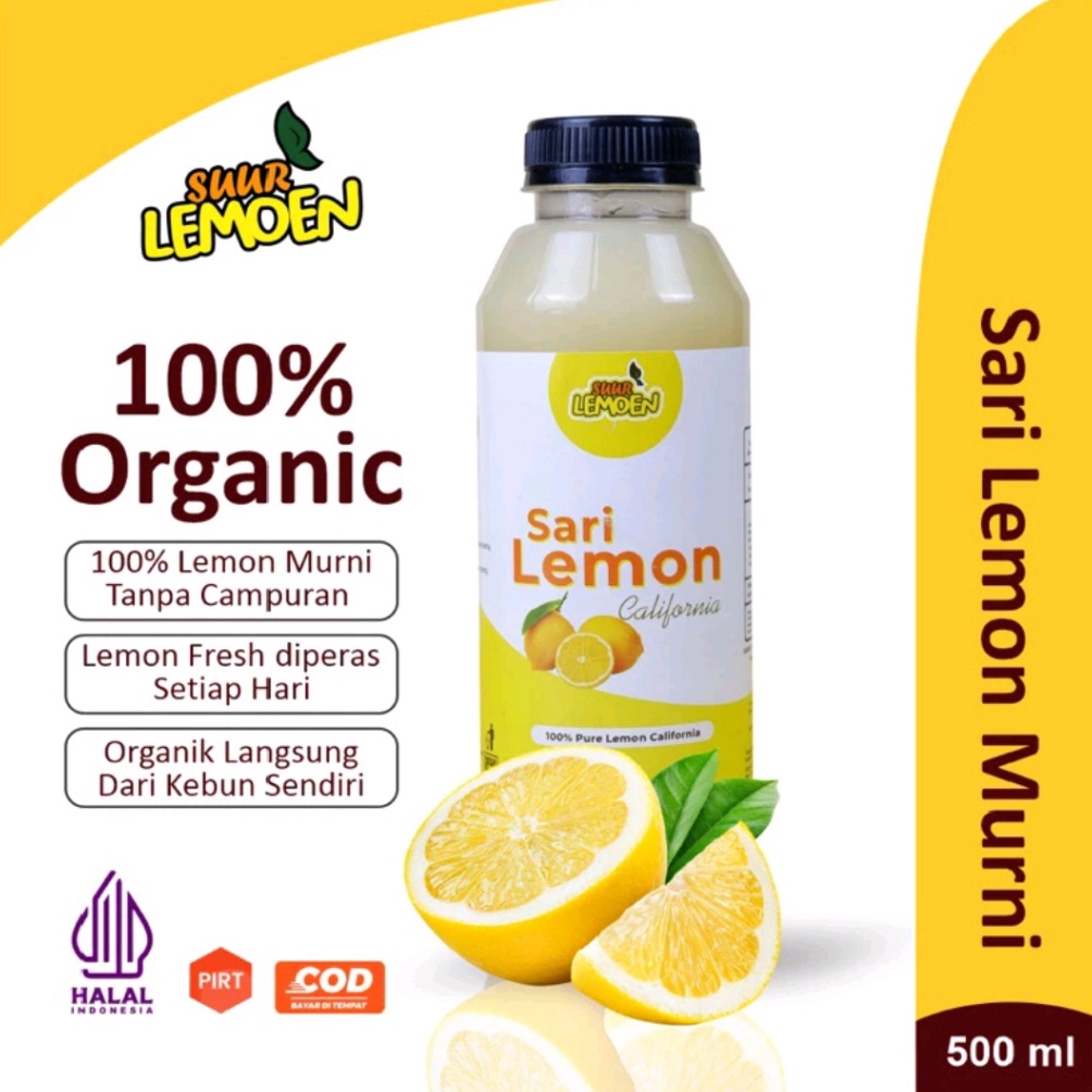 

[☊C94/] Sari Lemon Fresh 100% Air Lemon Murni 500ml untuk Diet dan Detox Pure Lemon California By Suur Lemoen [38]