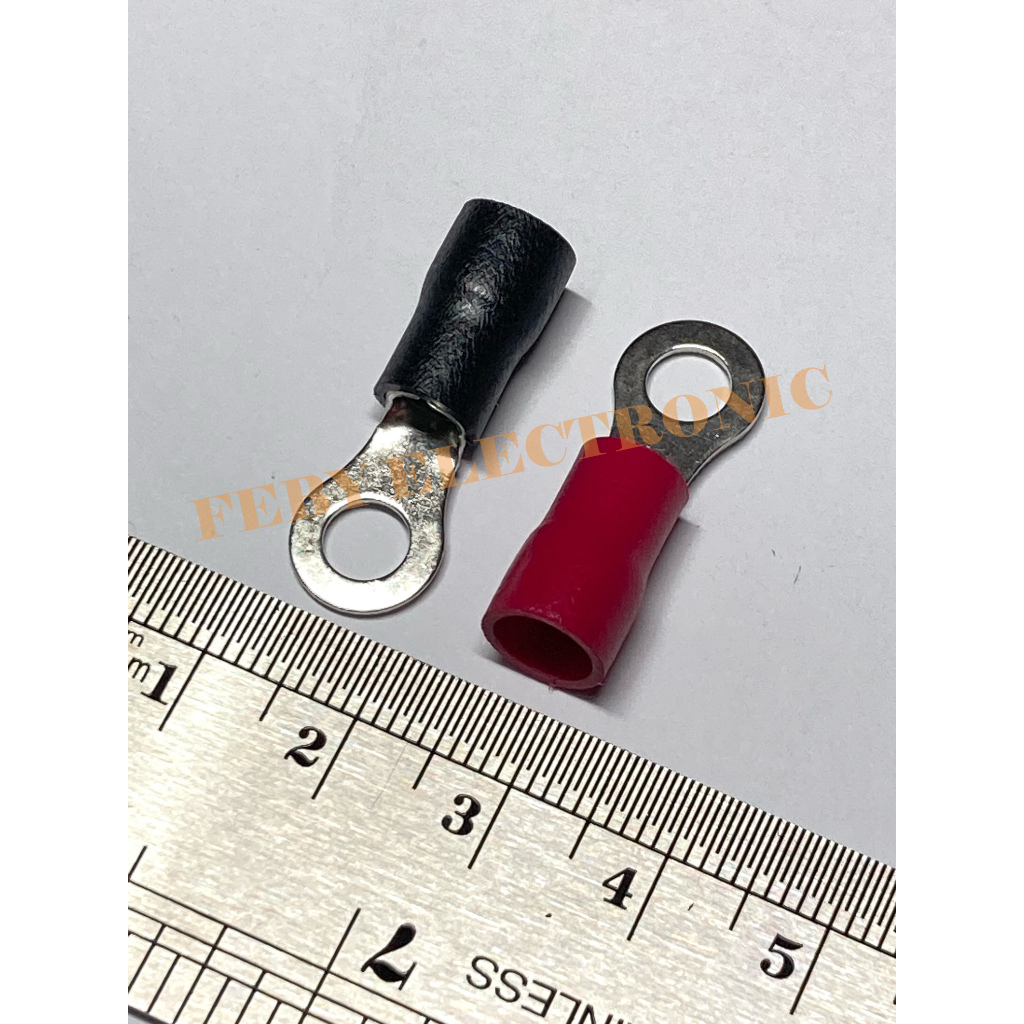 skun kabel Ring O 4mm-6mm RVS-5.5-5 merah hitam skun bulat (sepasang)