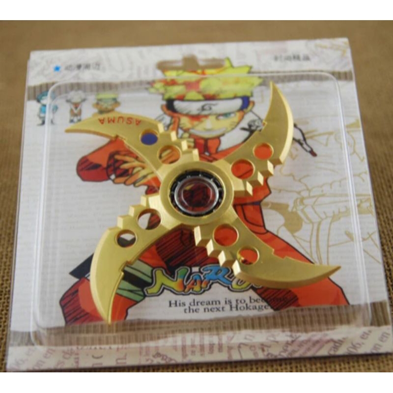1 Pcs Mainan Fidget Spinner Besi Naruto / Spinner Besi Warna Metalik