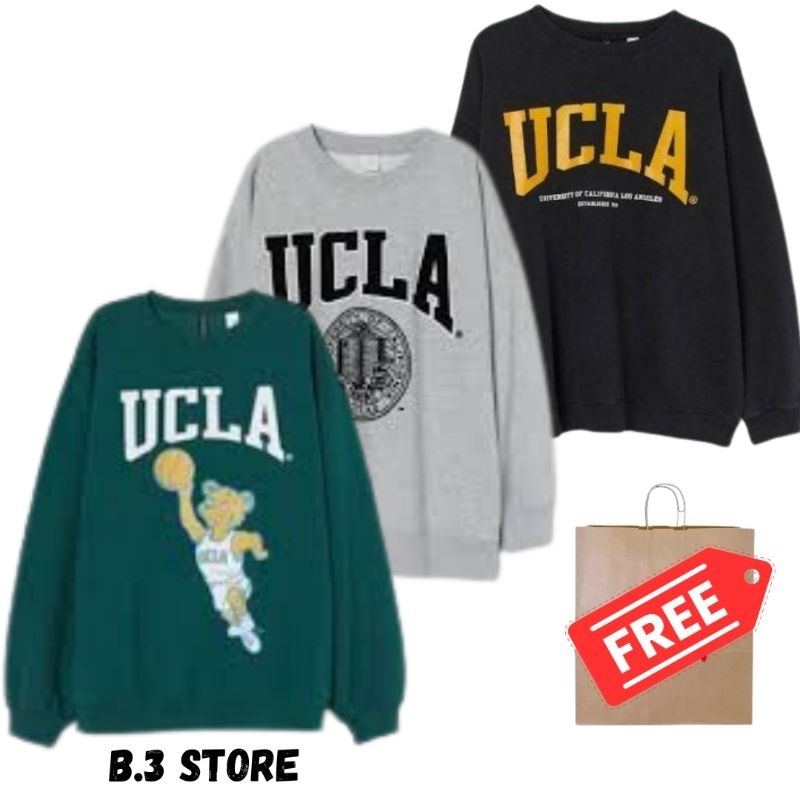 Crewneck Sweater HM UCLA Black Green Grey Sweatshirt Jaket Pria Wanita Fulltag