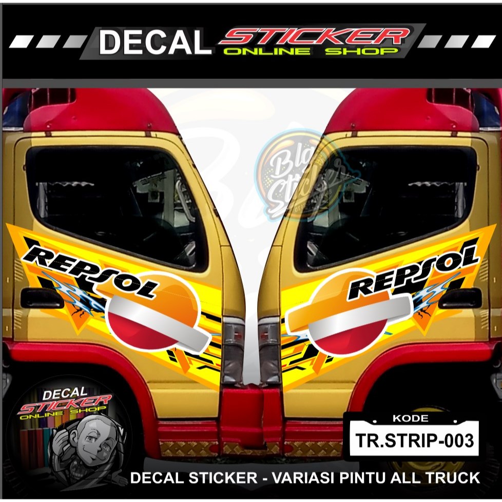 STIKER STRIP CANTER PINTU DECAL PRINT CUSTOM NAMA