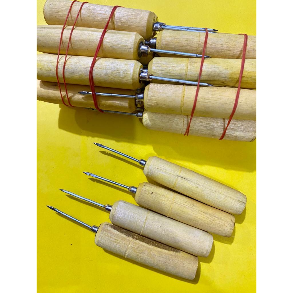 ￼ HARGA GROSIR 10 PCS 20PCS JARUM SOL SEPATU / JARUM ALAT SOL SEPATU GAGANG KAYU