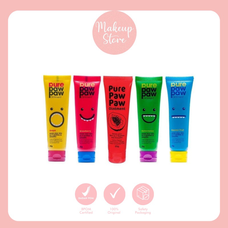 Pure Paw Paw Ointment Lip Balm 25gr Pawpaw Original Strawberry Grape Passion Fruit Watermelon Pelemb