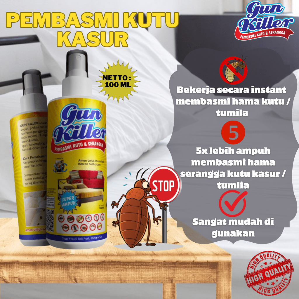 Pembasmi Kutu Kasur Spray, Obat Pembasmi Kutu Kasur Yang Ampuh, Anti Kutu Sofa, Obat Serangga 100ml
