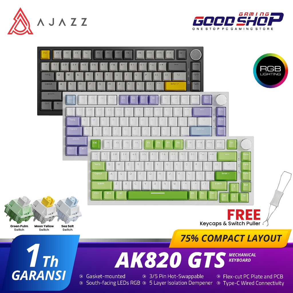 Ajazz Ak820 GTS 75% Gasket Mounted - Mechanical Keyboard