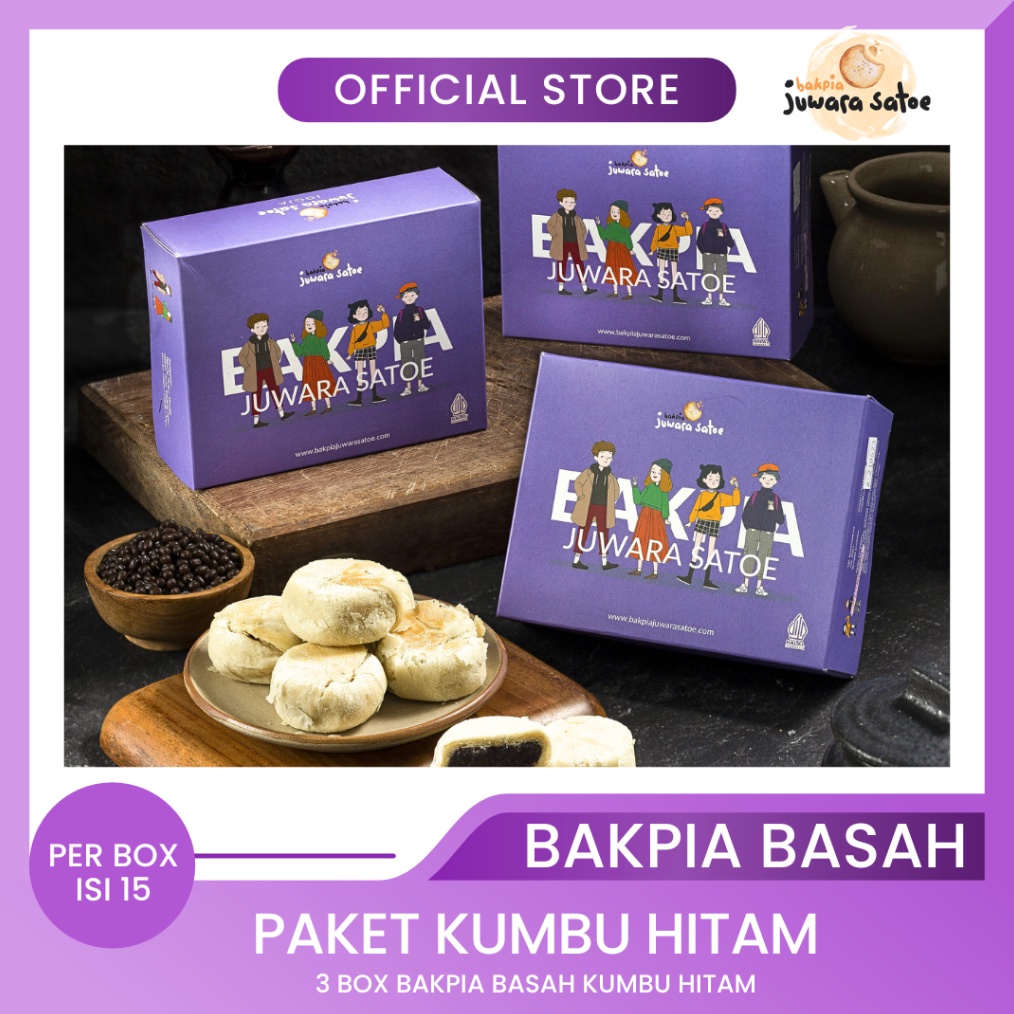 

Grosiran Murah BAKPIA JUWARA SATOE [ 3 Box ] Paket Bakpia Basah Kumbu Hitam - Oleh Oleh Khas Jogja gas !!