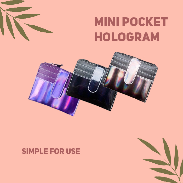 DOMPET LIPAT MINI HOLOGRAM & GLITER
