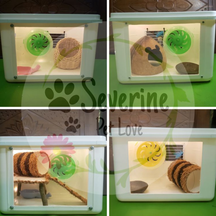 Siap Kirim KodeIi7I2 Kandang Hamster | Box Modif akrilik MICA Clear| Paket kandang hamster Lengkap | Box Es krim Kandang Hamster | box reptil