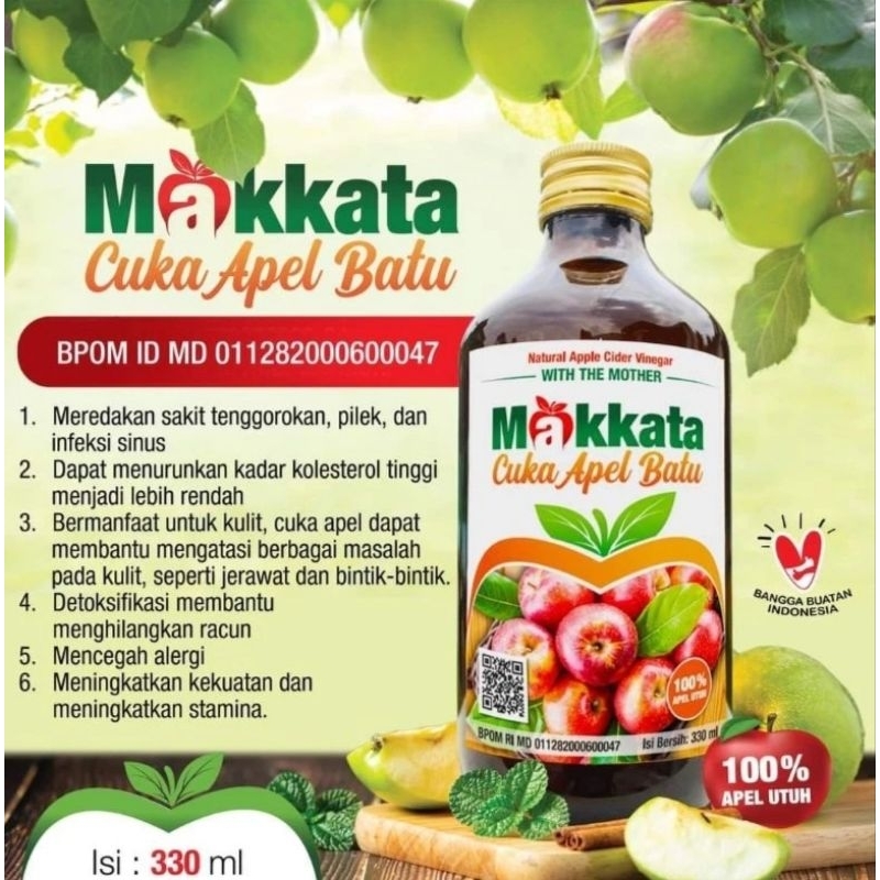 

CUKA APEL MAKKATA NATURAL APPLE CIDER VINEGA WITH MOTHER