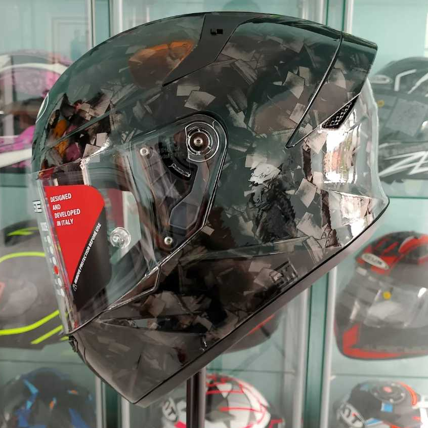 HELM KYT TT Course Carbon Motif FORGED SILVER repaint water decal