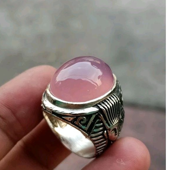 cincin pria Batu akik natural lavender original