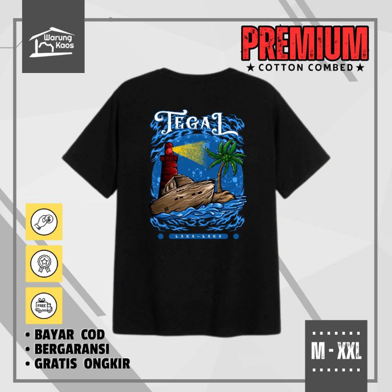 [ WARUNGKAOS ] Kaos Tegal Kota Bahari Jawa Tengah / Kaos Distro Tegal Bahan Cotton Combed 30s