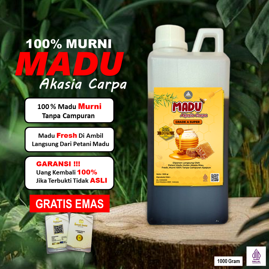 

Madu Hutan Asli Murrni 100% Tanpa Campuran Asli Nektar Hutan Akasia Riau 1Kg Multiflora Dominan Akasia Grade A Super Al Hanan