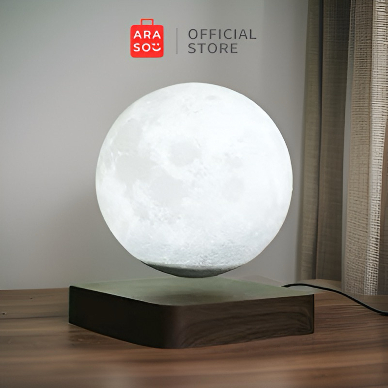 ARASO - Lampu Bulan Magnetik Melayang 3D Lampu Bulan Terintegrasi Lampu Bulan Magnetik Lampu Malam K