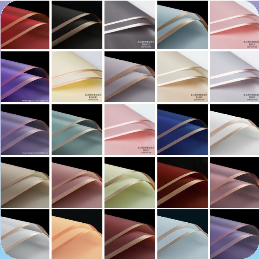 

Kertas Buket Bunga List Gold Line Emas Flower Wrapping Paper Cellophane Florist Goldline Lembaran