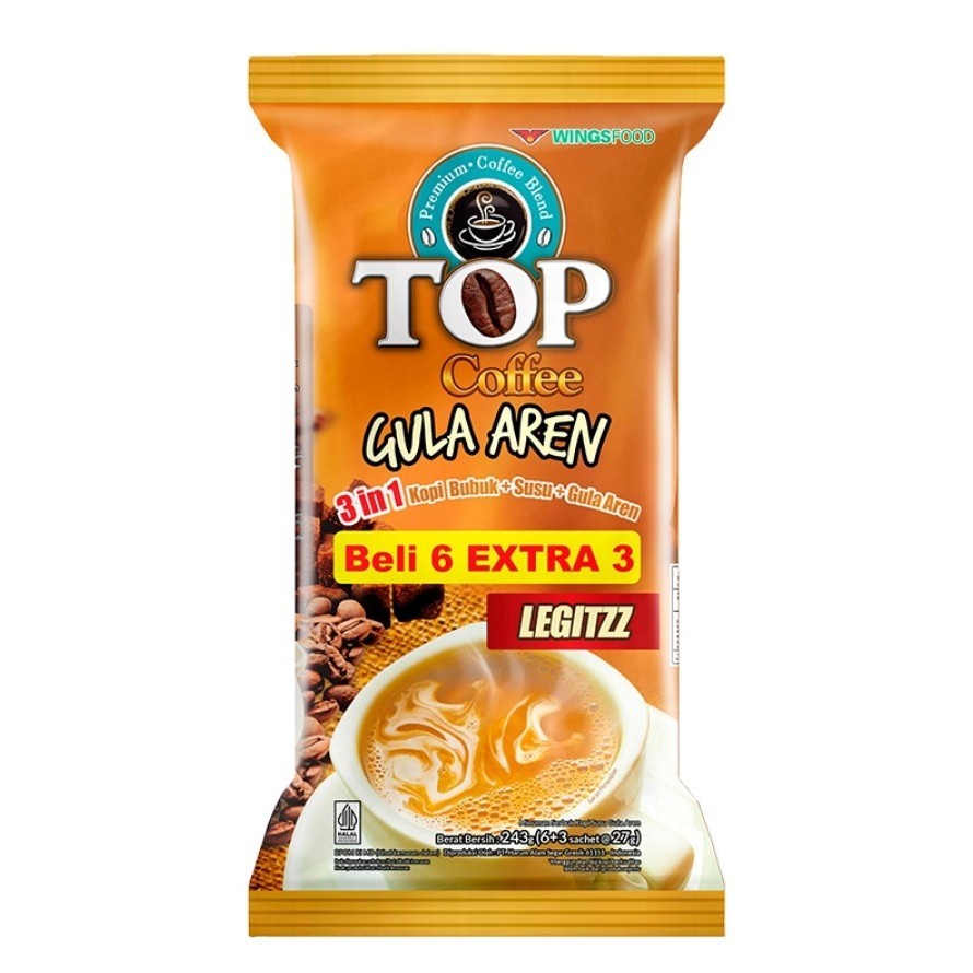 

TOP Coffee Gula Aren Tubruk Legitzz Kopi Instan 9 x 27 g