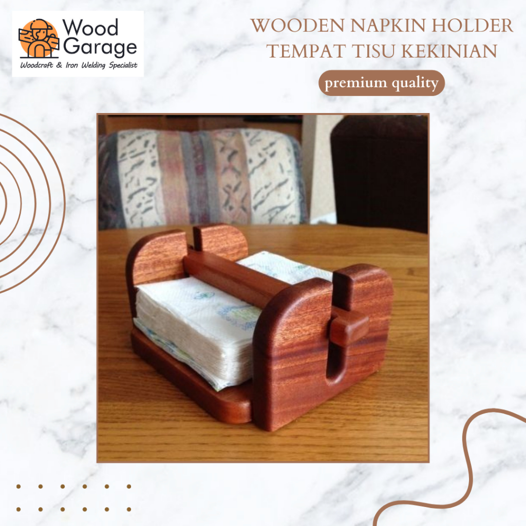 Wooden napkin holder tempat tisu makan / tisu hajatan prasmanan unik