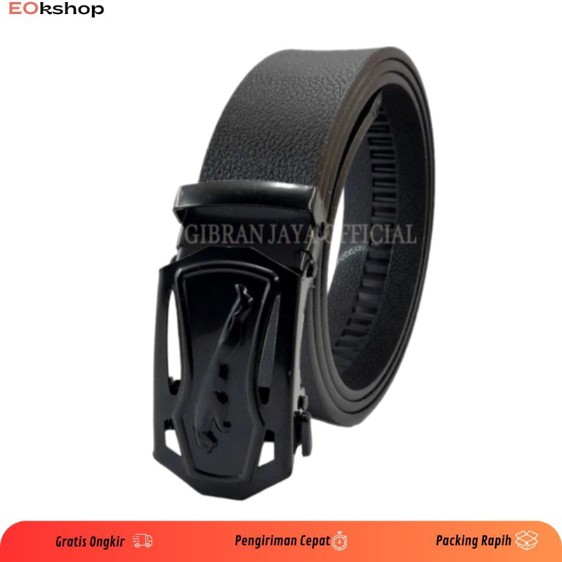 Ikat Pinggang Pria Kulit Asli Fiber Model Rel Otomatis