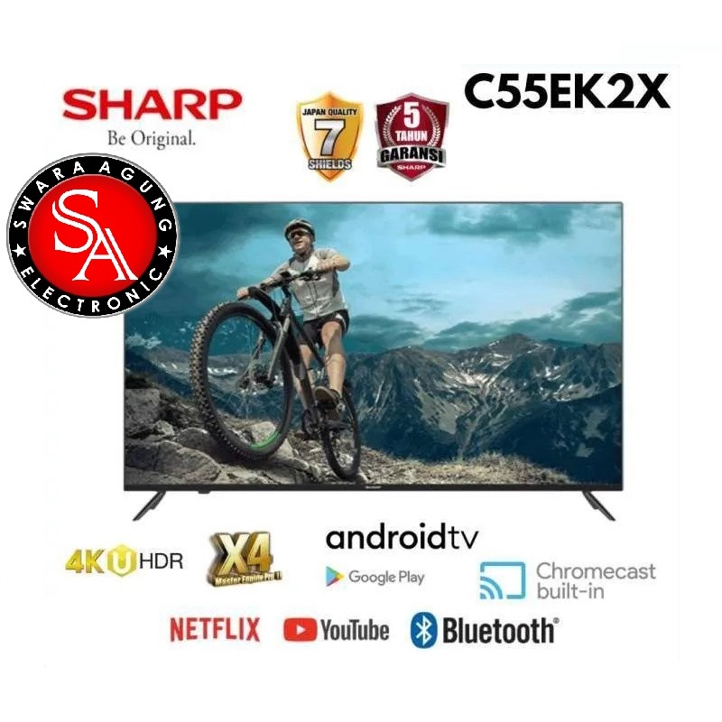 Led UHD 4K Android TV 55 Inch SHARP Type : 55FK1 (Garansi Resmi) Medan