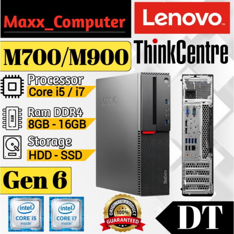 Pc Lenovo ThinkCentre M700/M900 DT Core i5 / i7 - 6th Gen Pc Desktop