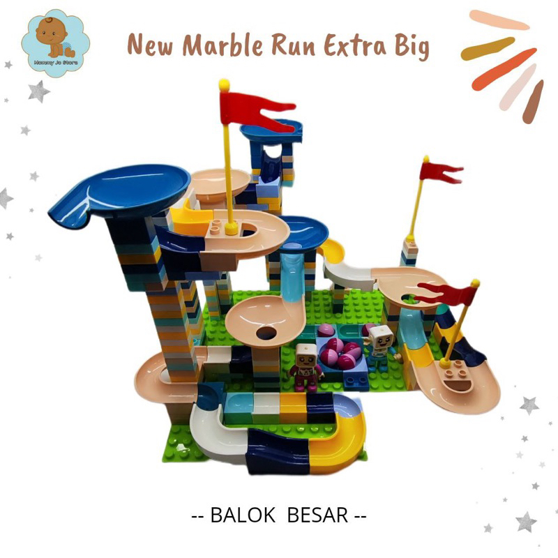 Marble Race Run Extra Big (BALOK BESAR)/Mainan Bola Seluncuran/Mainan Edukasi Anak Building blocks