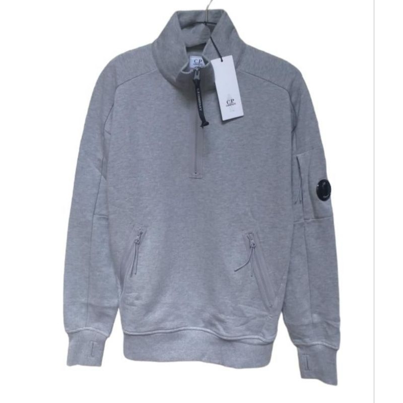 CP COMPANY DIAGONAL Raised Fleece Half Zip Lens