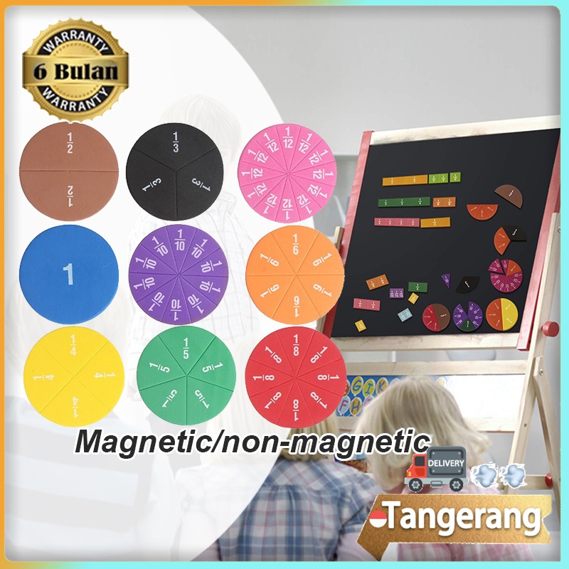 Fraction Disk Pecahan Learning Alat Peraga Matematika Magnetic Alat Bantu Belajar Hitung Pecahan