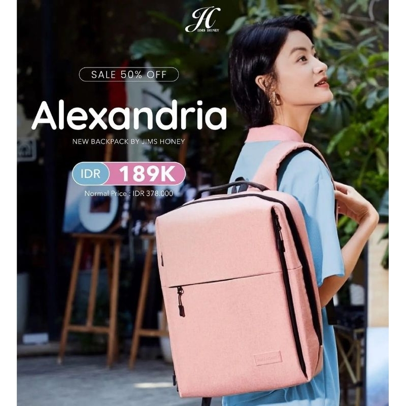 TAS RANSEL TAS LAPTOP PRIA WANITA JIMS HONEY JH ALEXANDRIA BAG TAS KERJA KULIAH KANTOR LAPTOP BESAR 