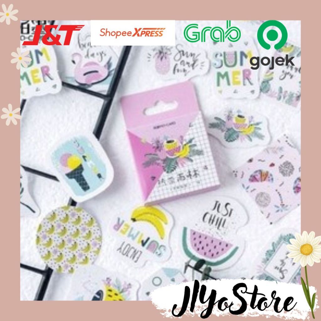 

45pcs Stiker Sticker Bujo Journal Jurnal Scrapbook Planner Diary Fruit Summer Aesthetic Lucu DIY