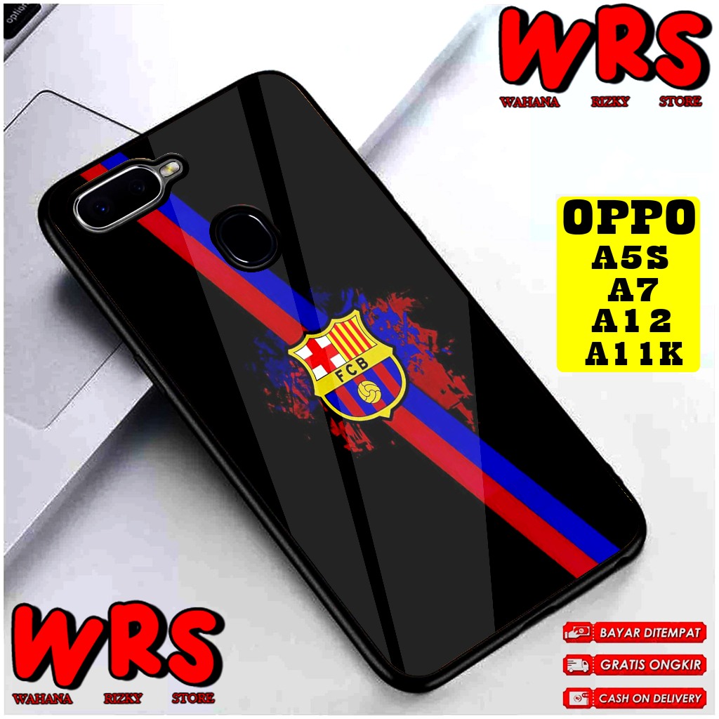 Case  OPPO A3S A1K A5S A7 A11K A12 A5 A9 2020 Motif CLUB BOLA BARCELONA Case Karakter,Anime,Abstrak,