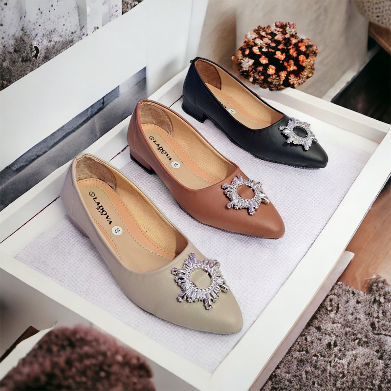 Ladova Karina Sepatu Wanita Pantofel kerja 3 CM Hak tahu high heels Nyaman