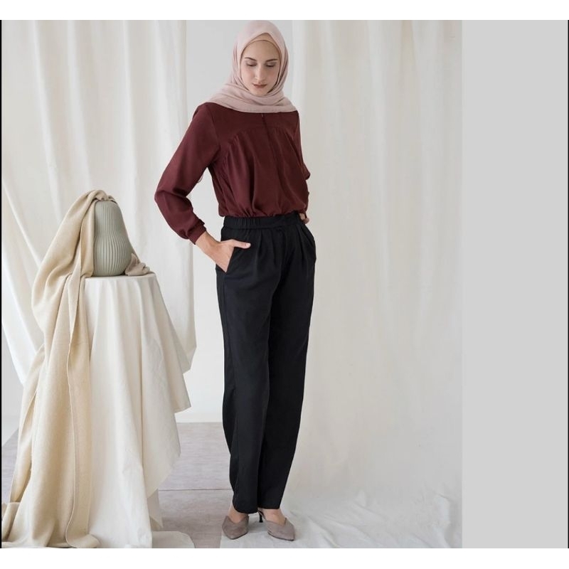 ASKA LABEL -NEW  BLACK KANTI ALL SIZE CELANA KANTOR