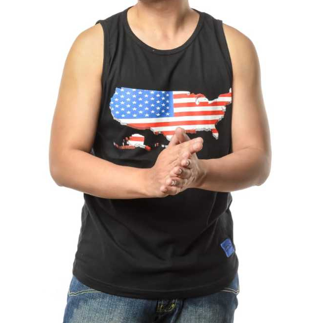 baju singlet pria dewasa Fitness Gym Training ukuran jumbo bahan tebal