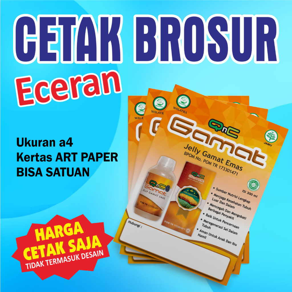 Cetak Brosur Flyer A4 Bahan Art Paper