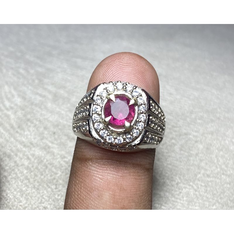 batu pink turmaline cincin natural pink tourmaline ring