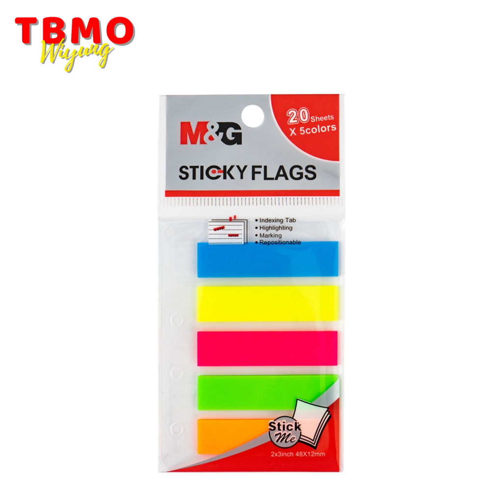 

TBMO M&G 2x3 PET Sticky Flags Index 20 sheets 48x12mm YS-63