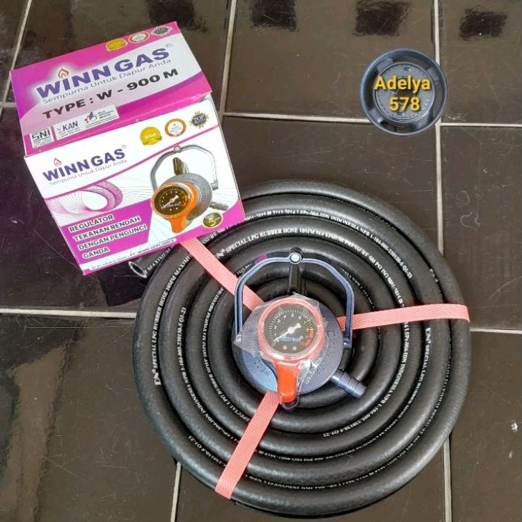 Regulator WINN GAS W-900M MANOMETER Selang Gas LPG DN 500 PSI