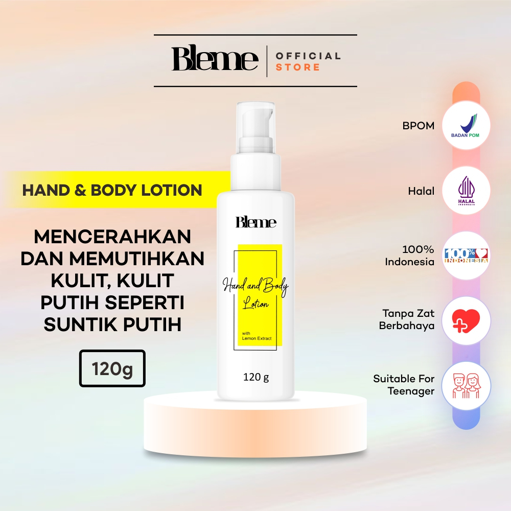 Bleme Body Lotion Whitening Pemutih Badan Instan Permanen With Lemon Extract 120